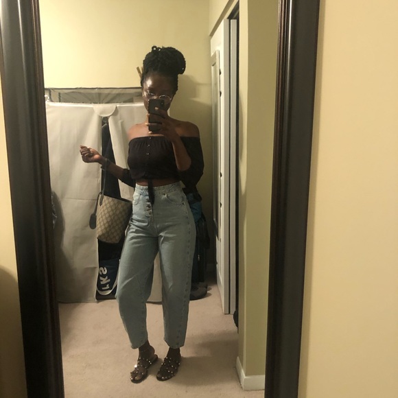 Zara High Waisted Slouchy Fit Jeans - Picture 13 of 14